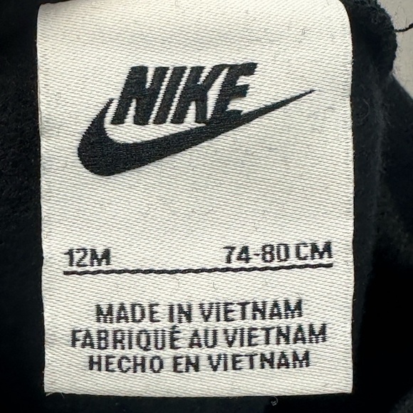 Nike Kids Just Do It Long Sleeve Crew Neck Pullover Sweatshirt - Black -size 12M - Picture 4 of 8